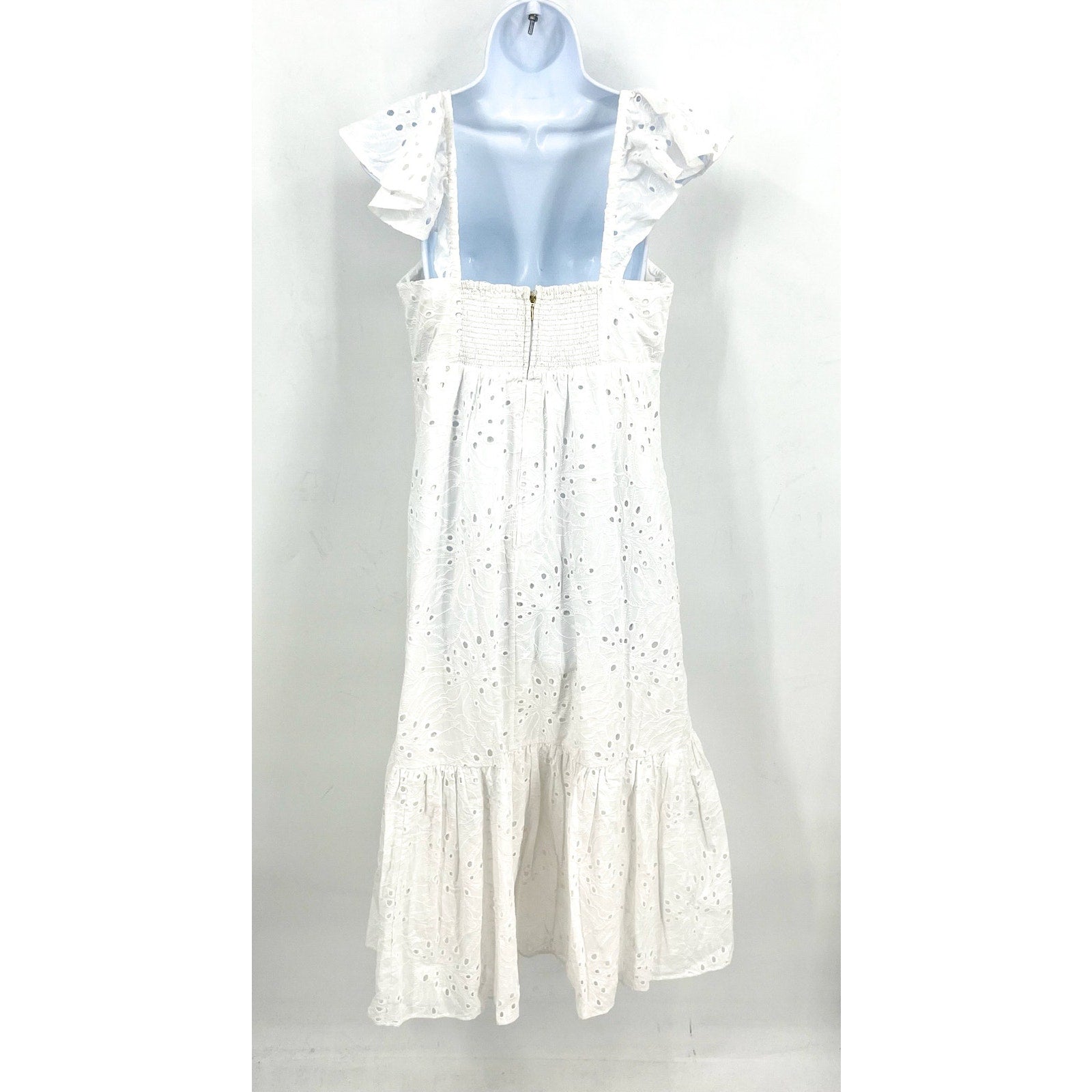 LILLY PULITZER Lantana Flutter Sleeve Eyelet Midi Dress Size 4 Resort White NWOT