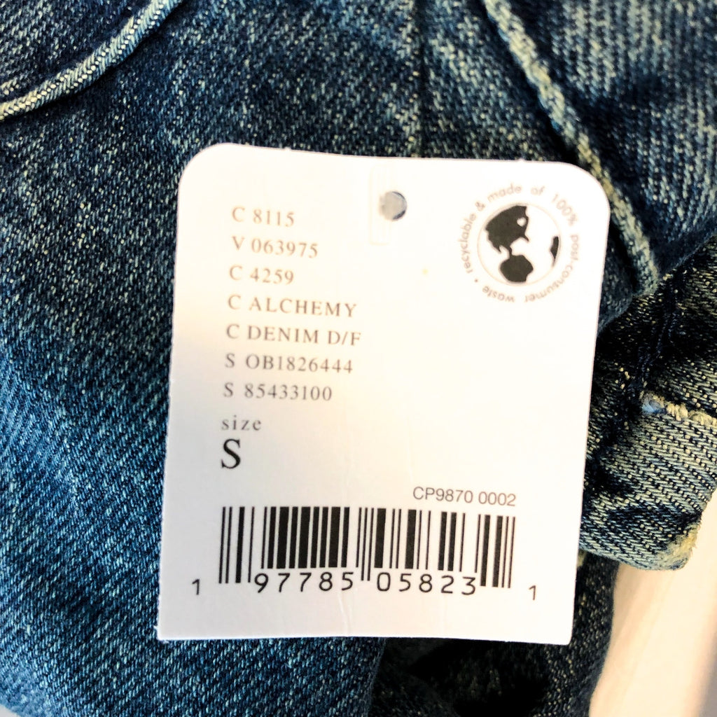 FREE PEOPLE x WE THE FREE Fast Lane Denim Moto Jacket Small Alchemy Blue NWT