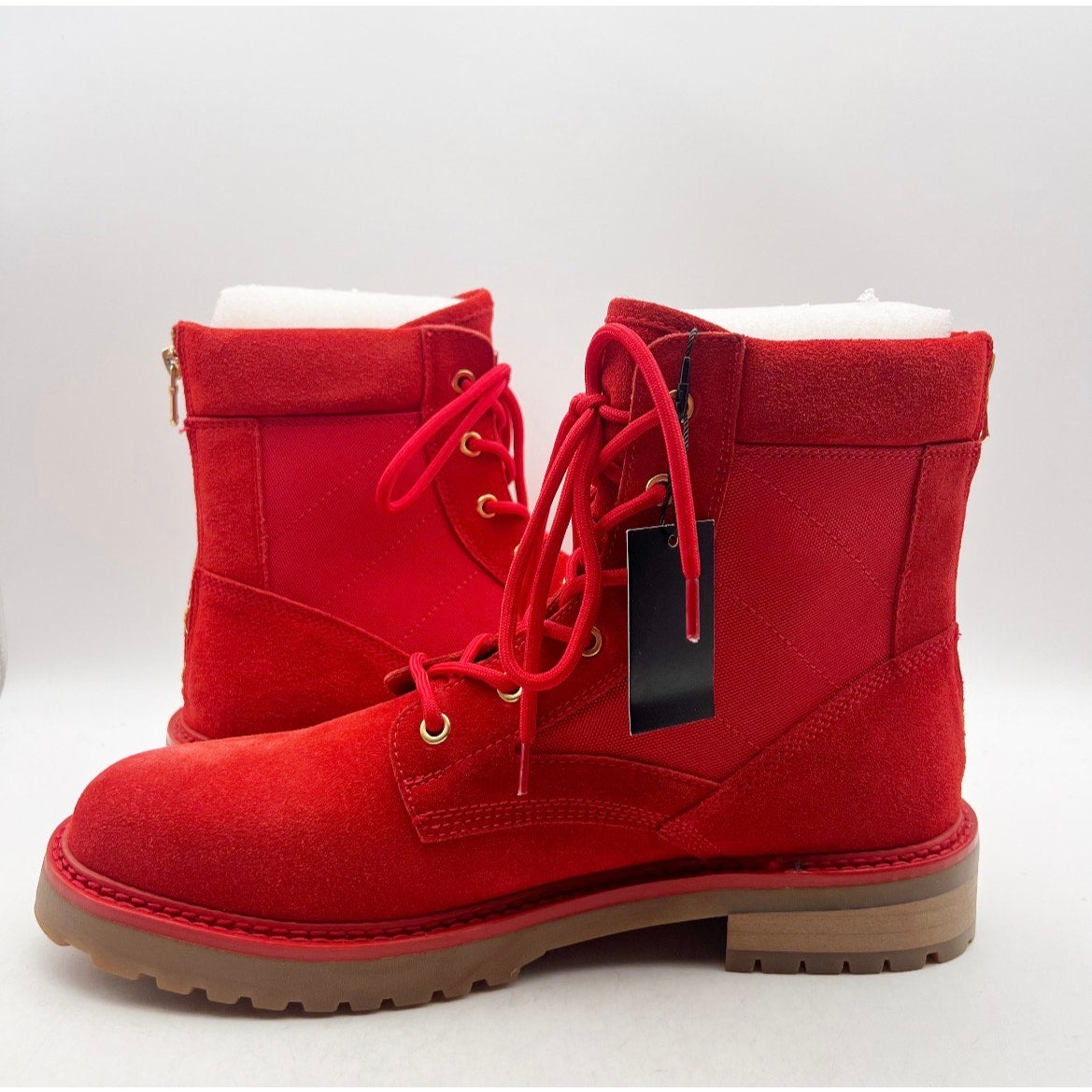Saint Morta Mens Legion Ankle Combat Boots Size 9 EU 43 Red Gum Suede NIB