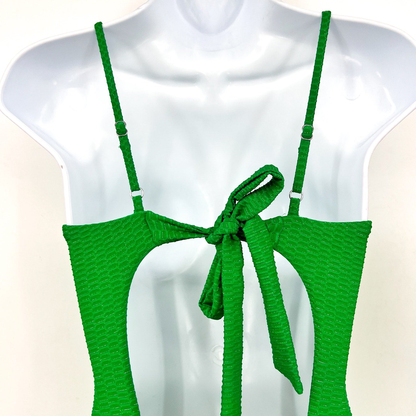 BECCA Women's Luxe Evelynn Plunge One Piece Swimsuit Small Emerald Green NWT