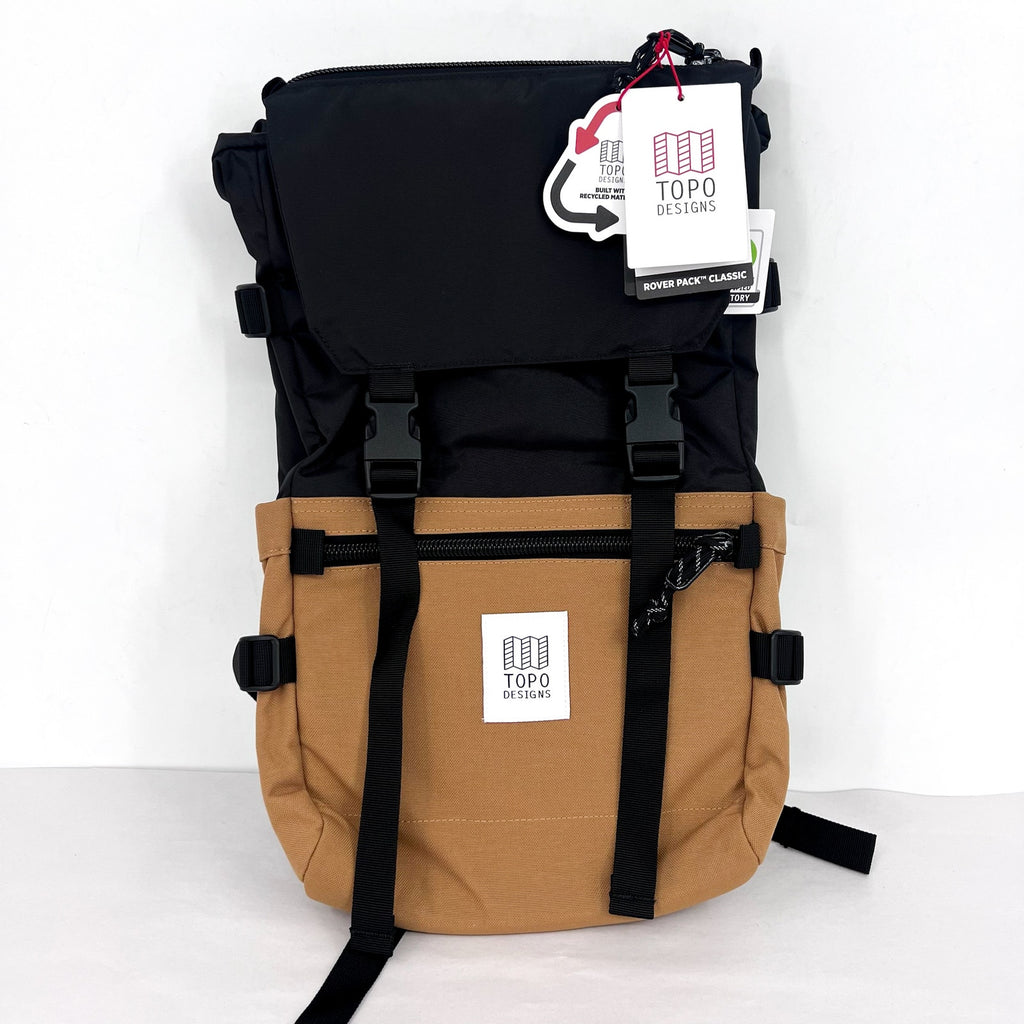 TOPO DESIGNS Unisex Rover Pack Classic 15″ Laptop Backpack Khaki Black NWT