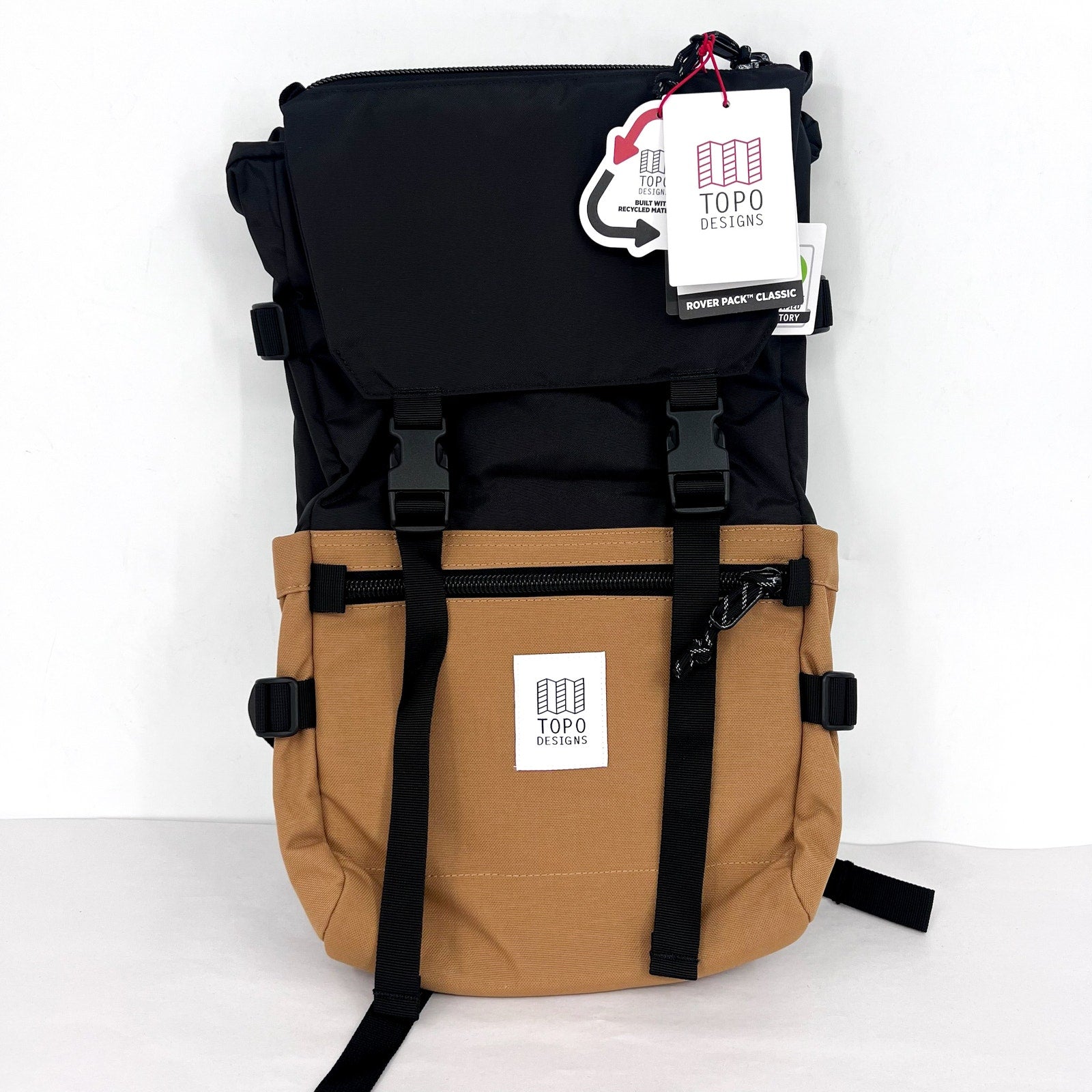 TOPO DESIGNS Unisex Rover Pack Classic 15″ Laptop Backpack Khaki Black NWT