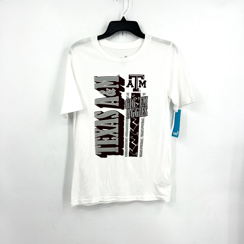 GEN 2 Kids Texas A&M Duster Graphic T-shirt Large White Short Sleeve NWT