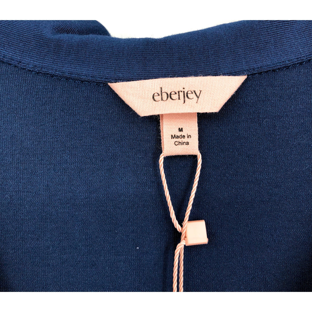 EBERJEY Women's Gisele Shortie PJ Set Medium Navy Blue Ivory TENCEL Modal NWT