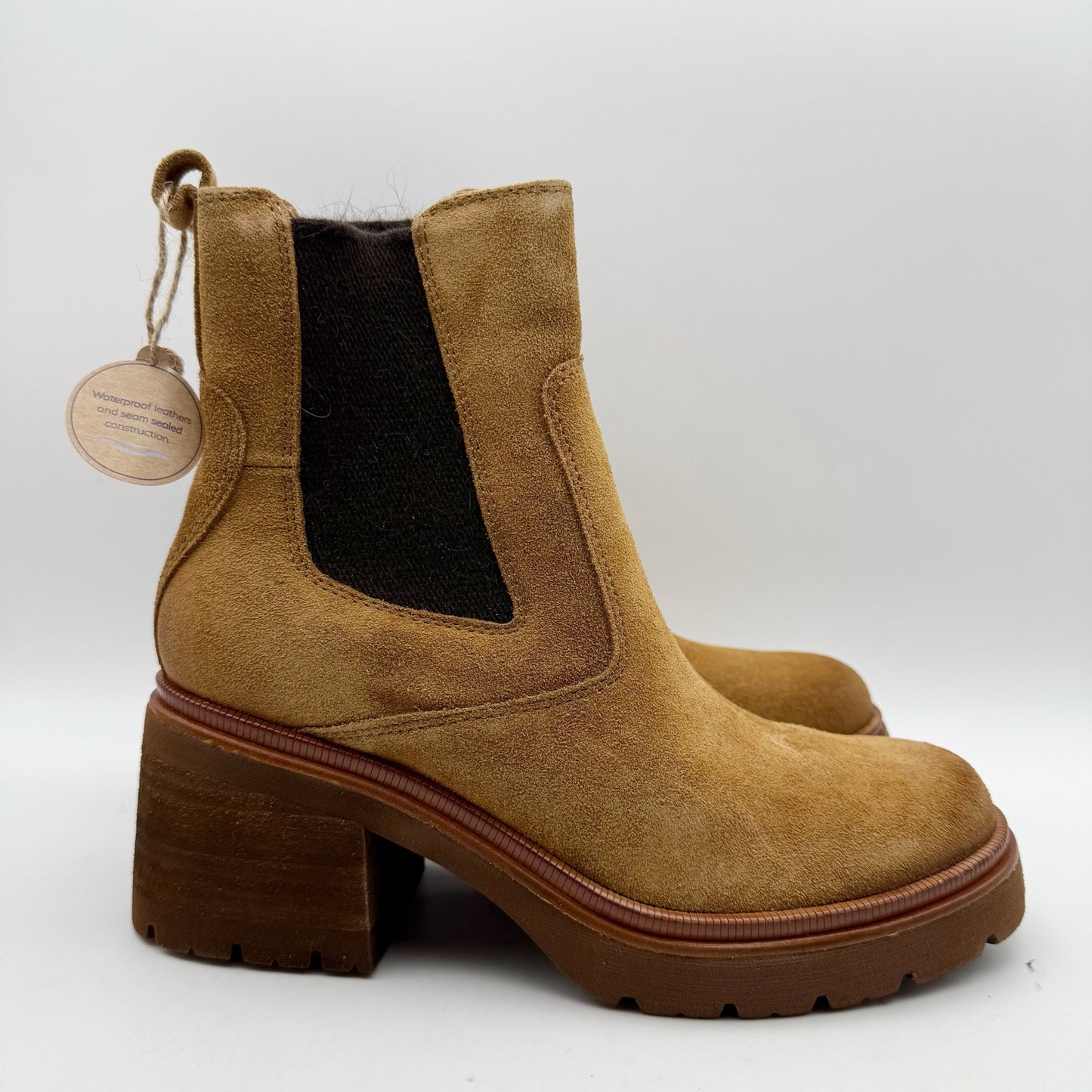 Sofft Womens Jordie Chelsea Boots US 7 M Brown Waterproof Leather Pull On NIB