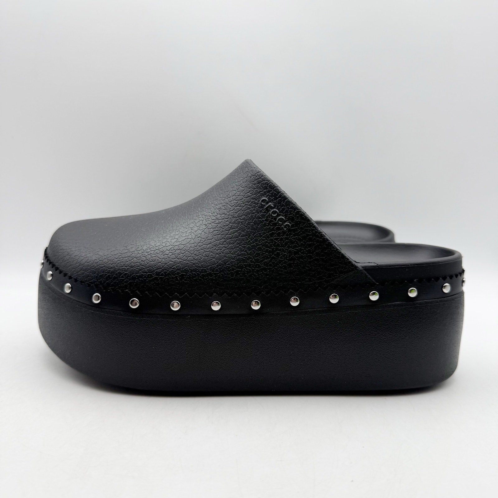 Crocs Womens Dylan Platform Clogs US 7 EU 37.5 Black Studded NIB
