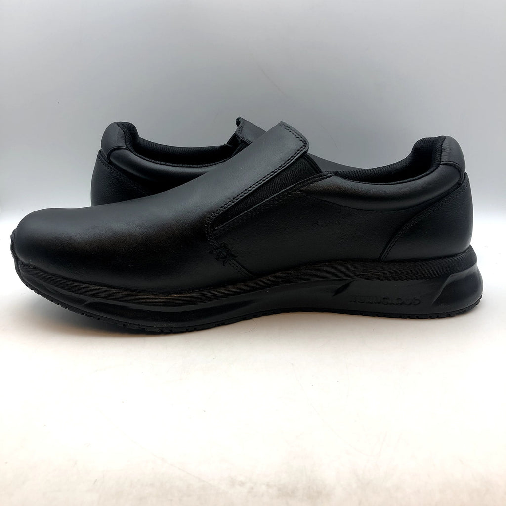 Kuru Mens Kivi 2 Slip On Sneakers 12.5 WIDE Jet Black Leather Anti Slip NWOB