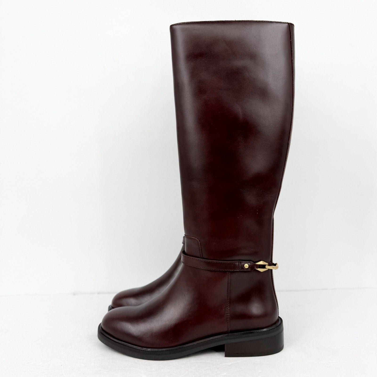 Vince Camuto Womens Adria Knee High Boot 6.5 M Narrow Calf Mahogany Leather NIB