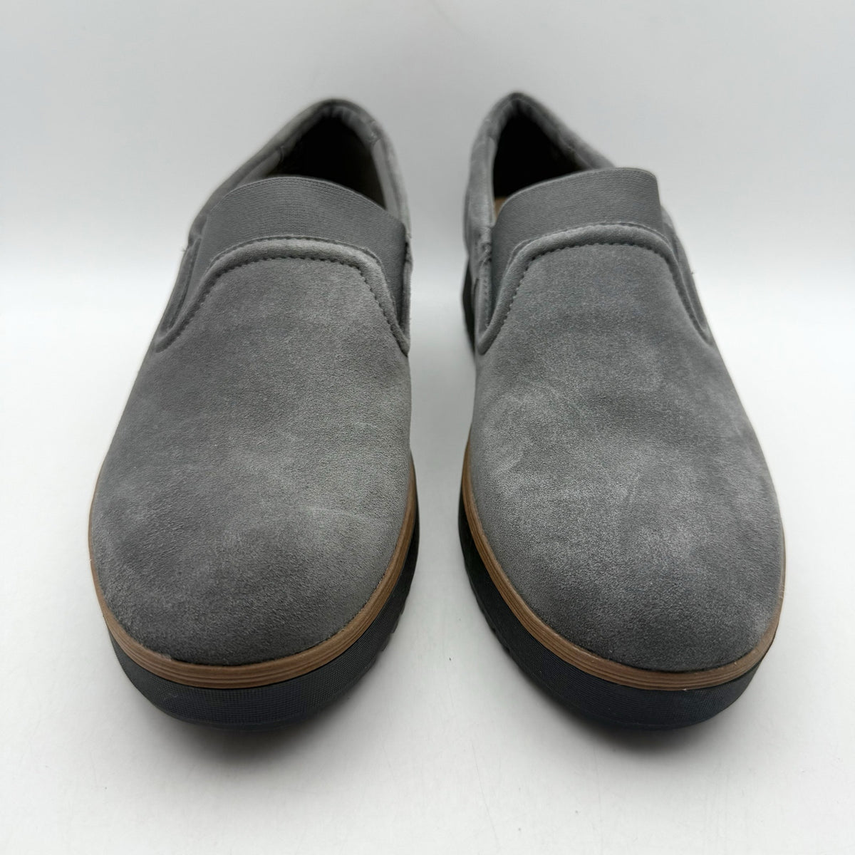 Clarks Womens Zylah Sky Platform Loafers Size 11 M EU 42.5 Grey Suede NWOB