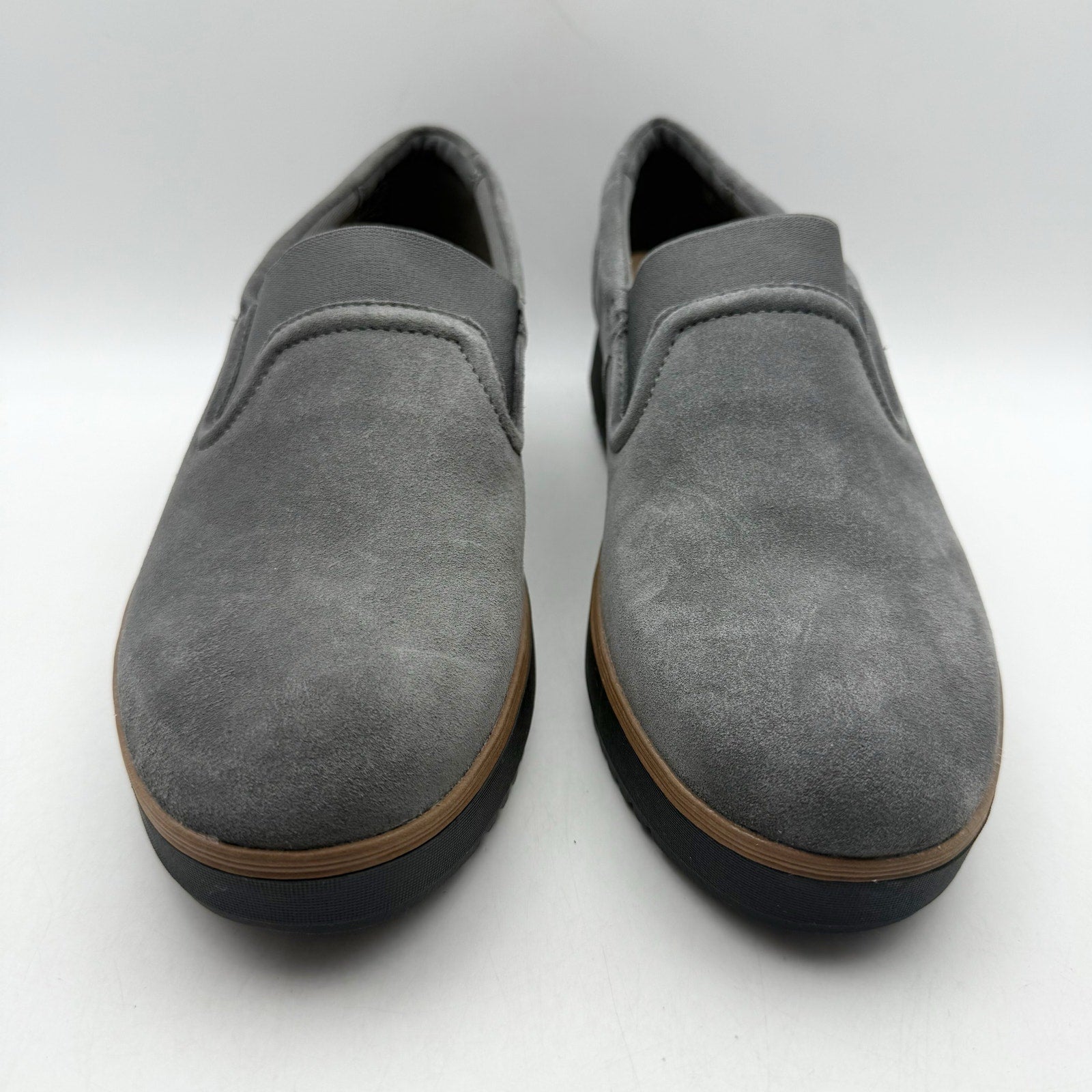Clarks Womens Zylah Sky Platform Loafers US 11 M EU 42.5 Grey Suede NWOB