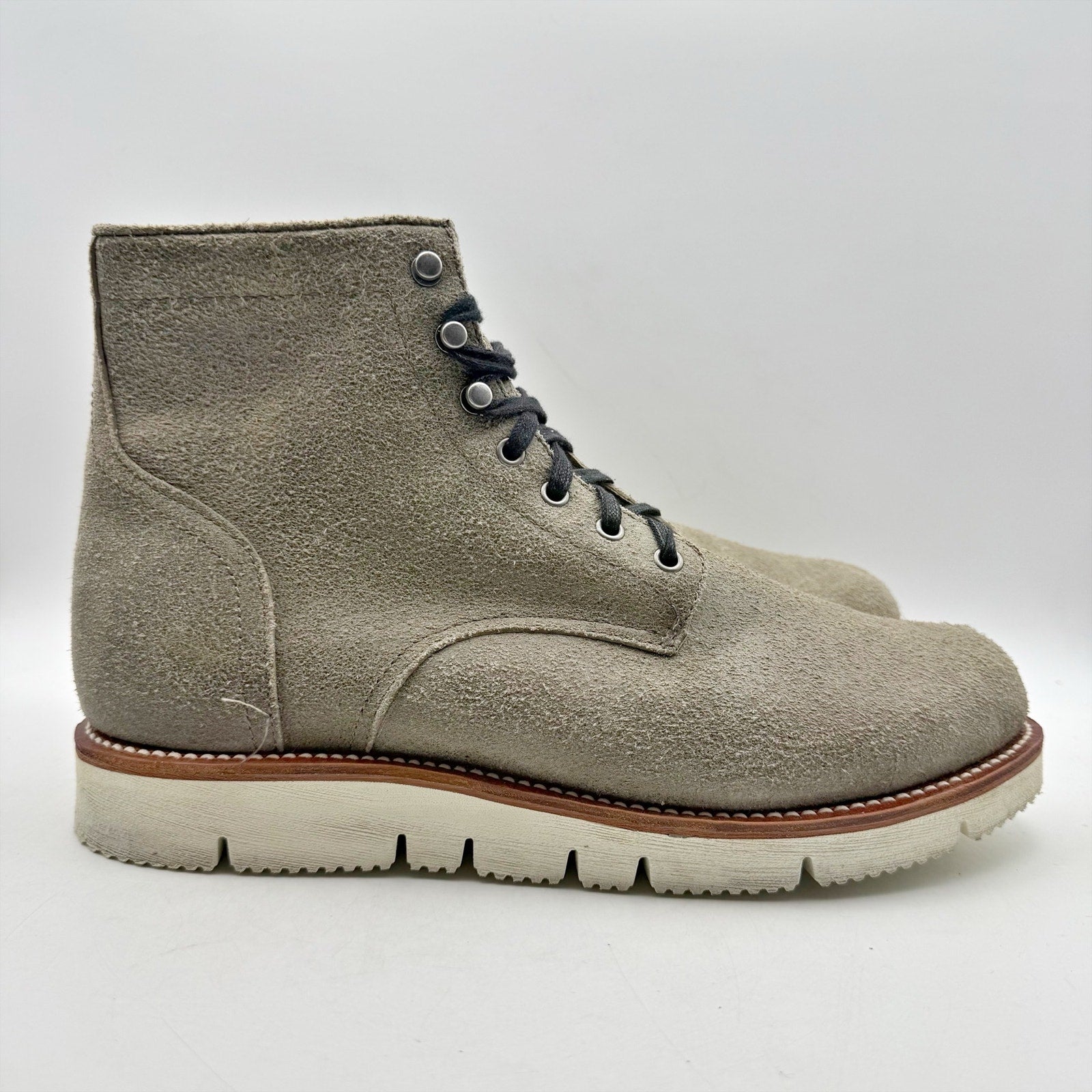 Georgia Boot Mens Small Batch Cut Wedge Ankle Boot US 13 Wide Grey Suede NWOB
