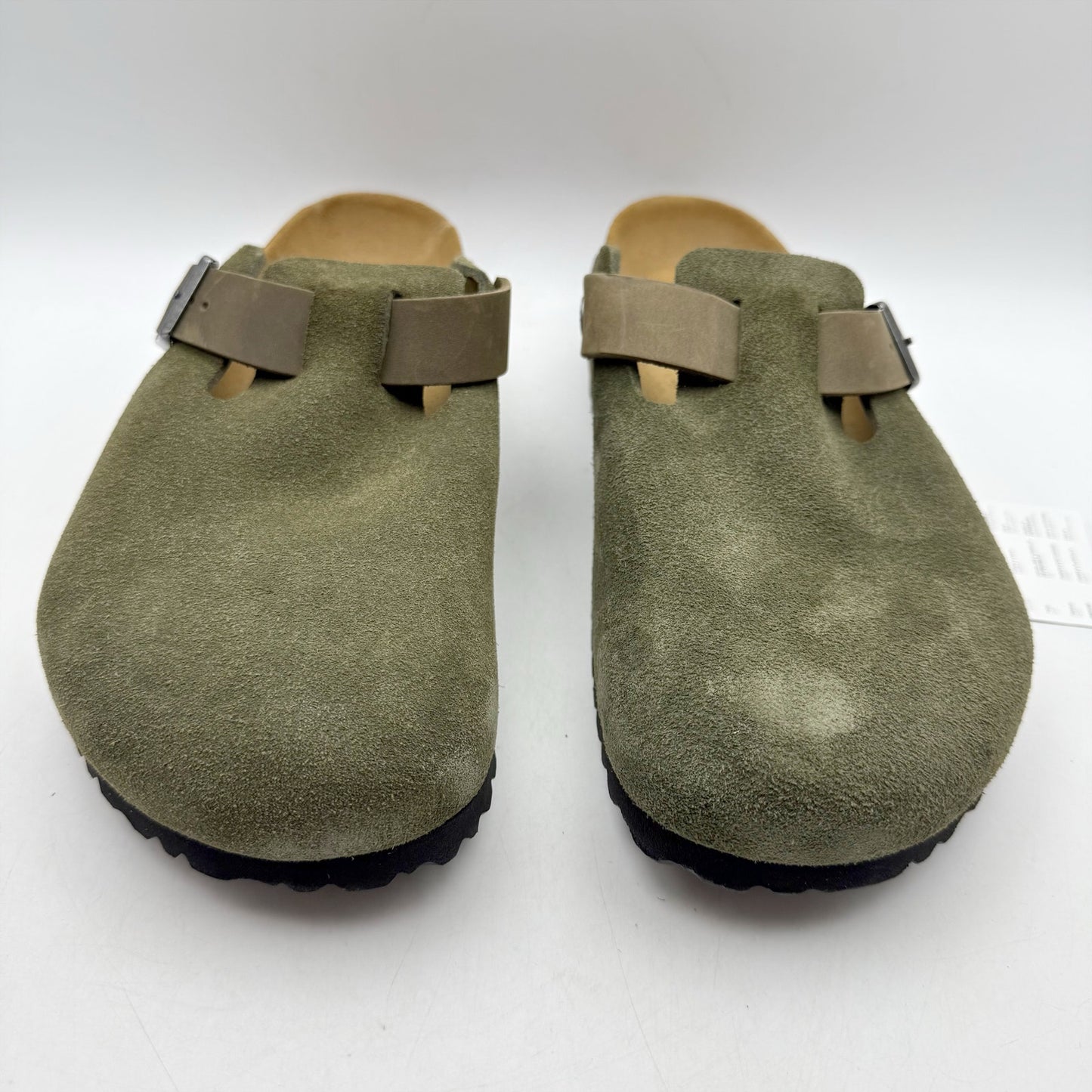 Birkenstock Mens Boston Clogs EU 45 US 12 Green Suede Slip On NWOB