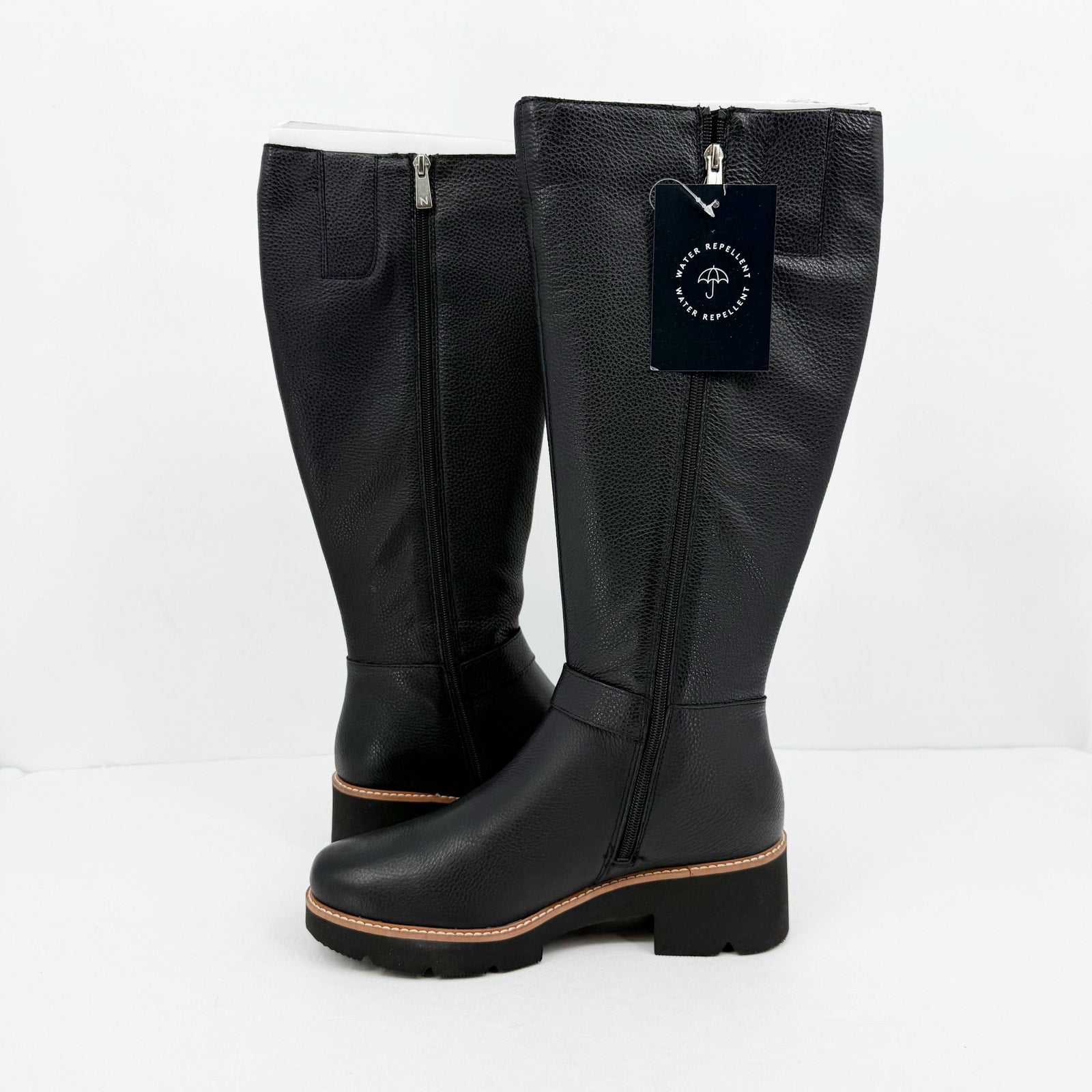 Naturalizer Womens Darry Knee High Boot 10.5 M Black Water-Repellent Leather NIB