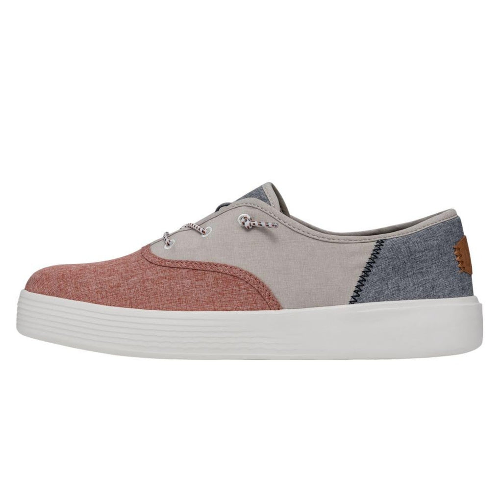 HEY DUDE Mens Conway Craft Linen Shoes Size 8 Womens 10 Red White Blue NWT