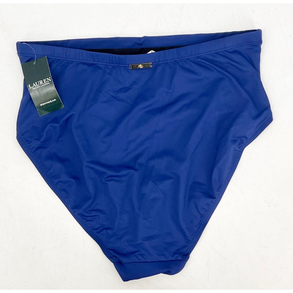LAUREN RALPH LAUREN High Waist Bikini Bottoms Size 12 Blue Sapphire Navy NWT
