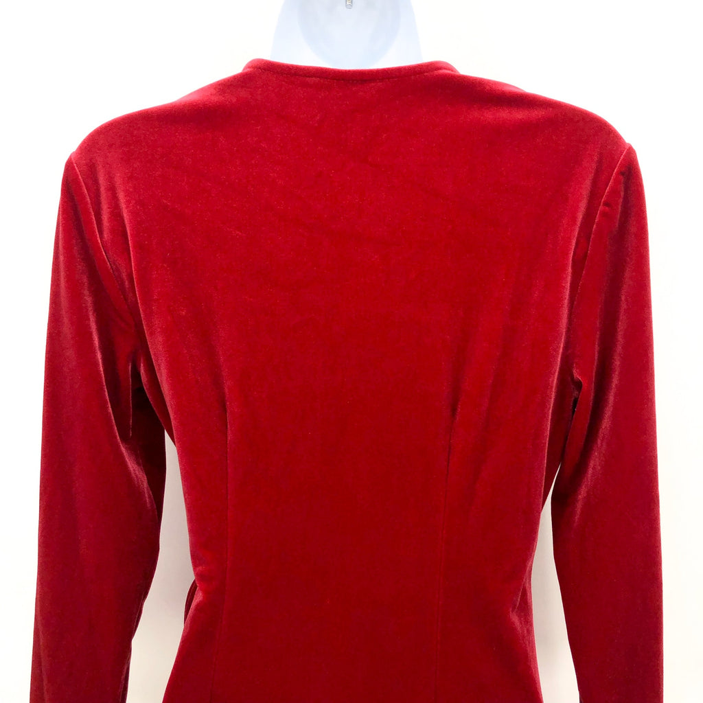 ANNE KLEIN Women's Velvet Wrap Dress Small Titan Red Long Sleeve NWT