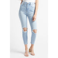 GOOD AMERICAN Good Waist Crop Skinny Jeans US 00 24 Light Blue Distressed NWT
