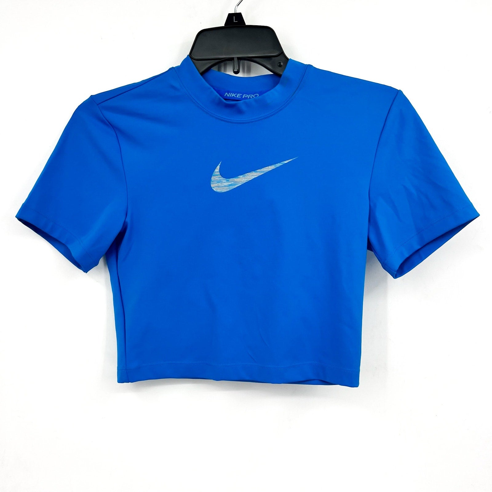 NIKE PRO Women's Dri-FIT Short-Sleeve Cropped Top XS Royal Blue Tshirt NWT