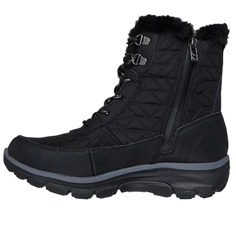 Skechers Womens Easy Going Frostline Winter Boots US 8.5 Black Waterproof NWT