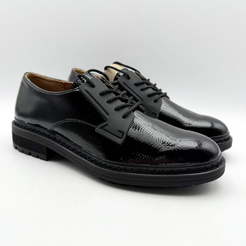 Franco Sarto Womens Sendra Lug Sole Derby Shoes US 7.5 M EU 37.5 Black NIB