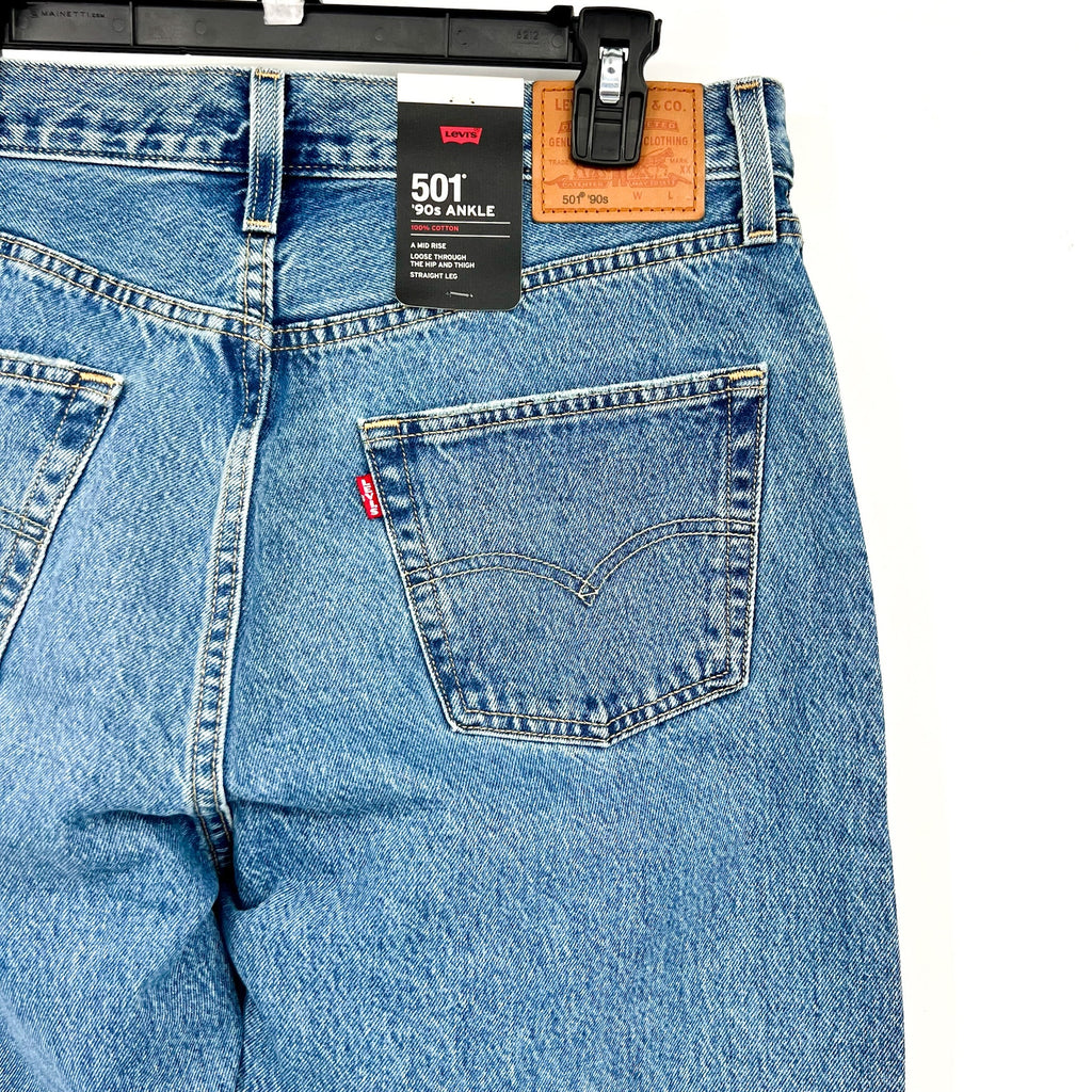 LEVI'S Womens 501 90's Ankle Jeans 31x27 US 12 Mid Rise Straight A9150-0002 NWT