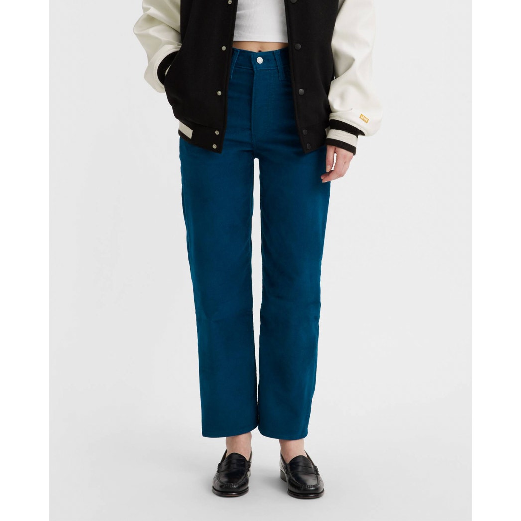 LEVI'S Women's Ribcage Ankle Corduroy Pants 27x27 US 4 Blue Straight  NWT