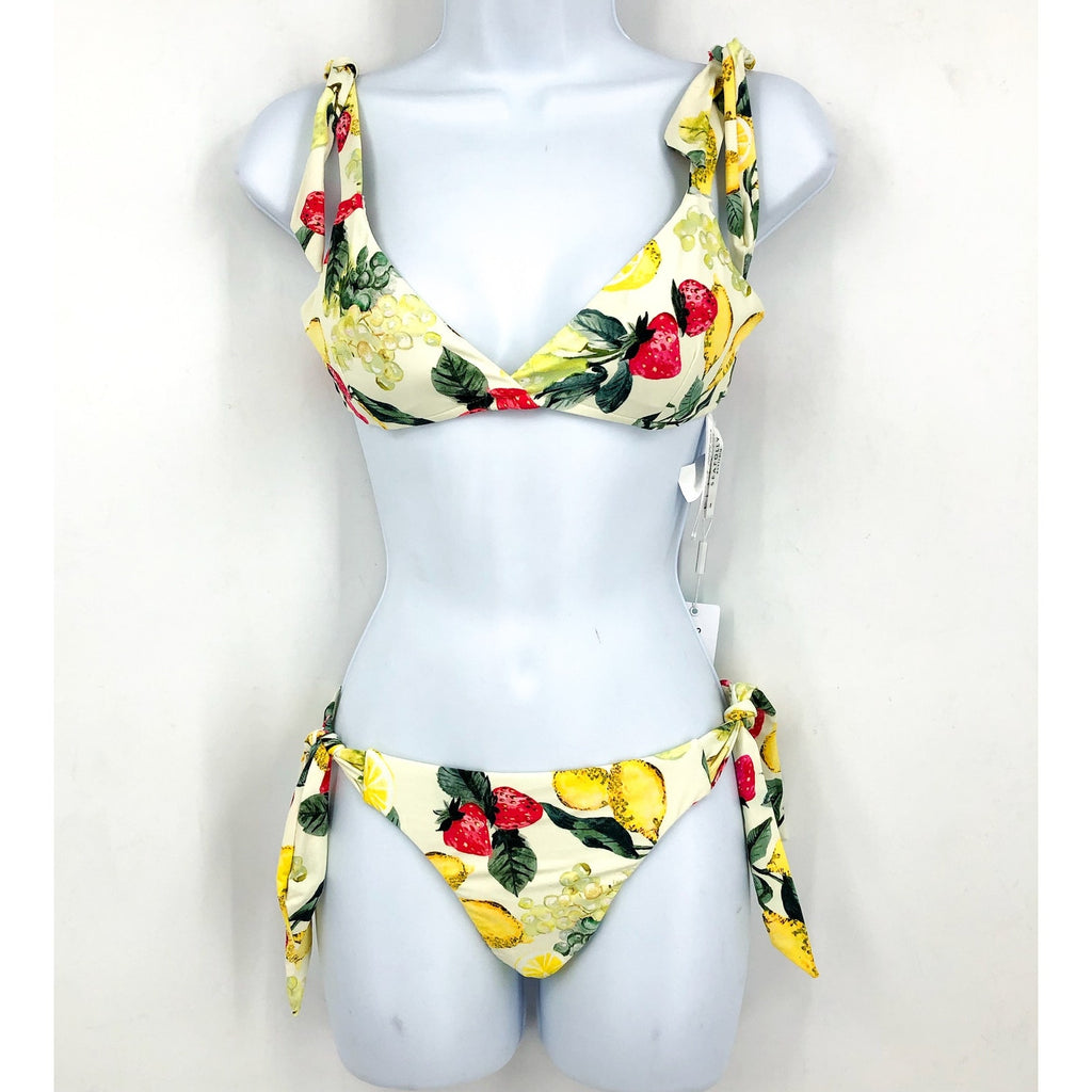 SEAFOLLY Wrap Front Bralette & Bikini Bottom Set 4(Top) 2(Bottom) Lemoncello NWT