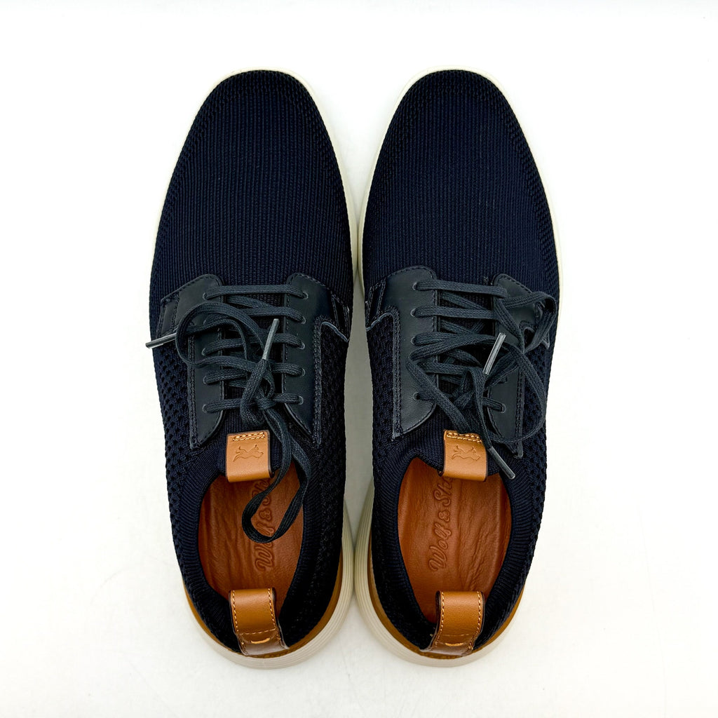 Wolf & Shepherd Swiftknit Derby Sneakers MENS 6 WOMENS 8 Navy Blue Knit NIB