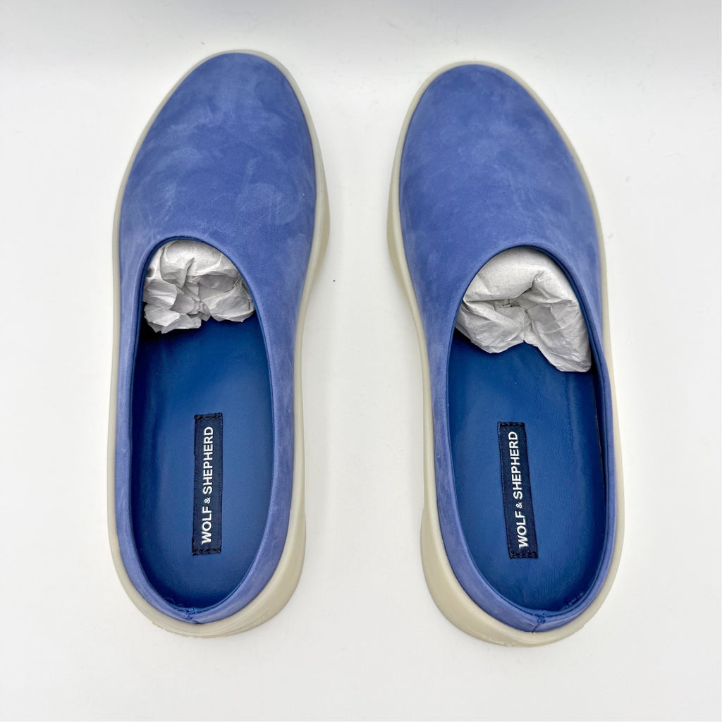 Wolf & Shepherd Cruise Mule Slip On Shoes Womens 7.5 Mens 9 Blue White NIB