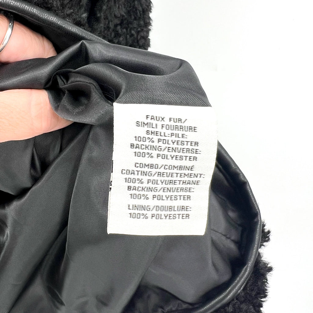 BAGATELLE COLLECTION Womens Vest Small Black Sherpa Shearling Faux Fur Lined NWT