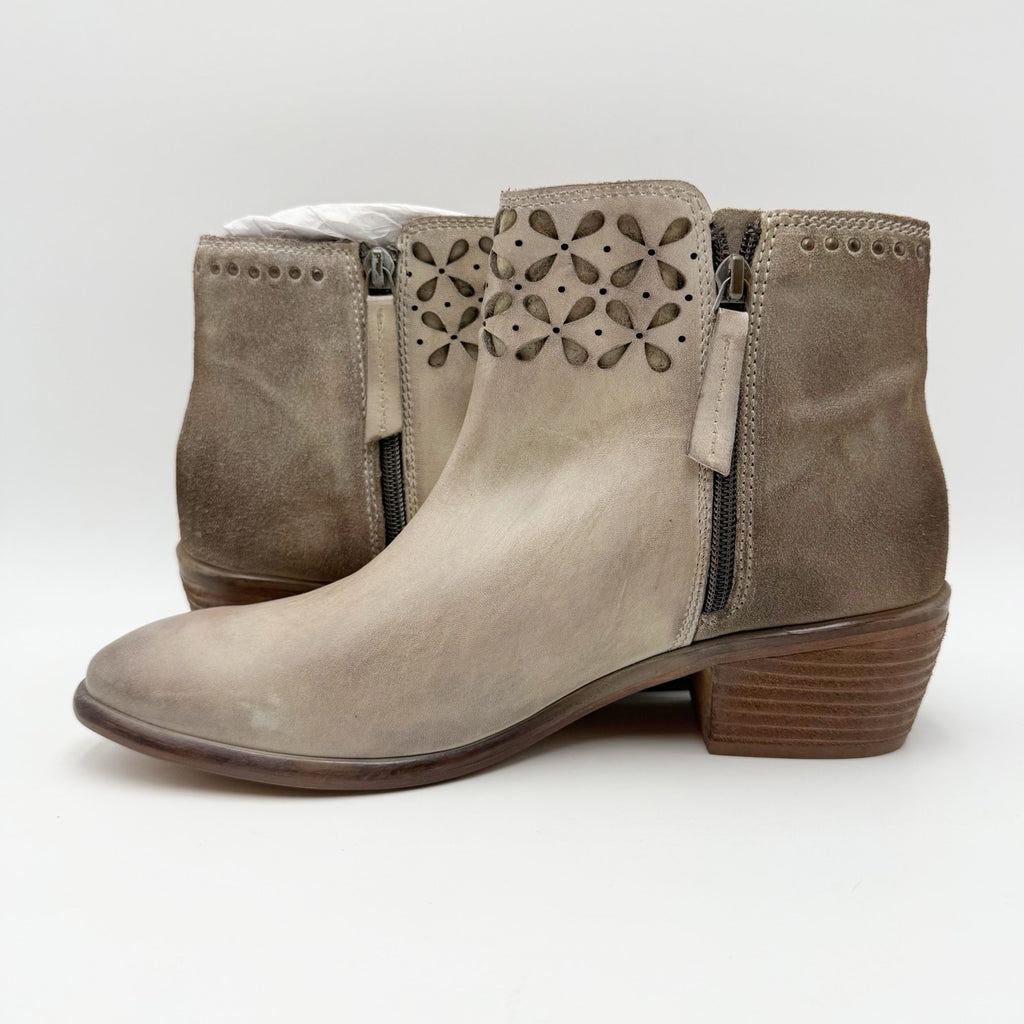 ROAN by BED STU Womens Liz Ankle Booties Size 10 M Bone Grey Leather NIB