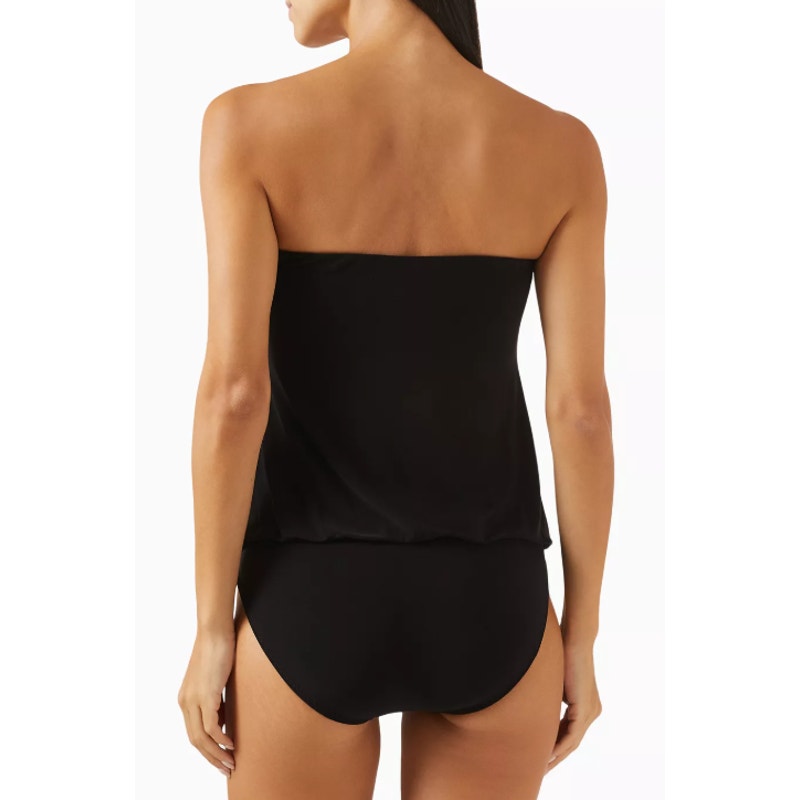 NORMA KAMALI Strapless Babydoll Mio One-Piece Swimsuit Small Black NWT