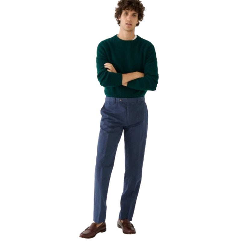 J.CREW Men's Chino Suit Pants 36x30 Blue Cotton-Linen Blend Slim Fit AX271 NWT