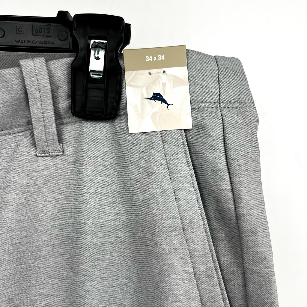 TOMMY BAHAMA Men's IslandZone On Par Pants 34x34 Grey Harbor Mist Flat Front NWT