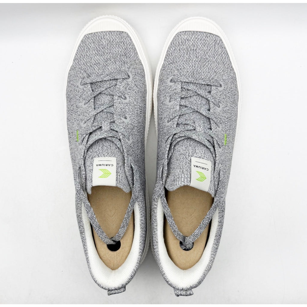 Cariuma Mens IBI Low Sneakers Size 12.5 Stone Light Grey Bamboo Knit Casual NIB