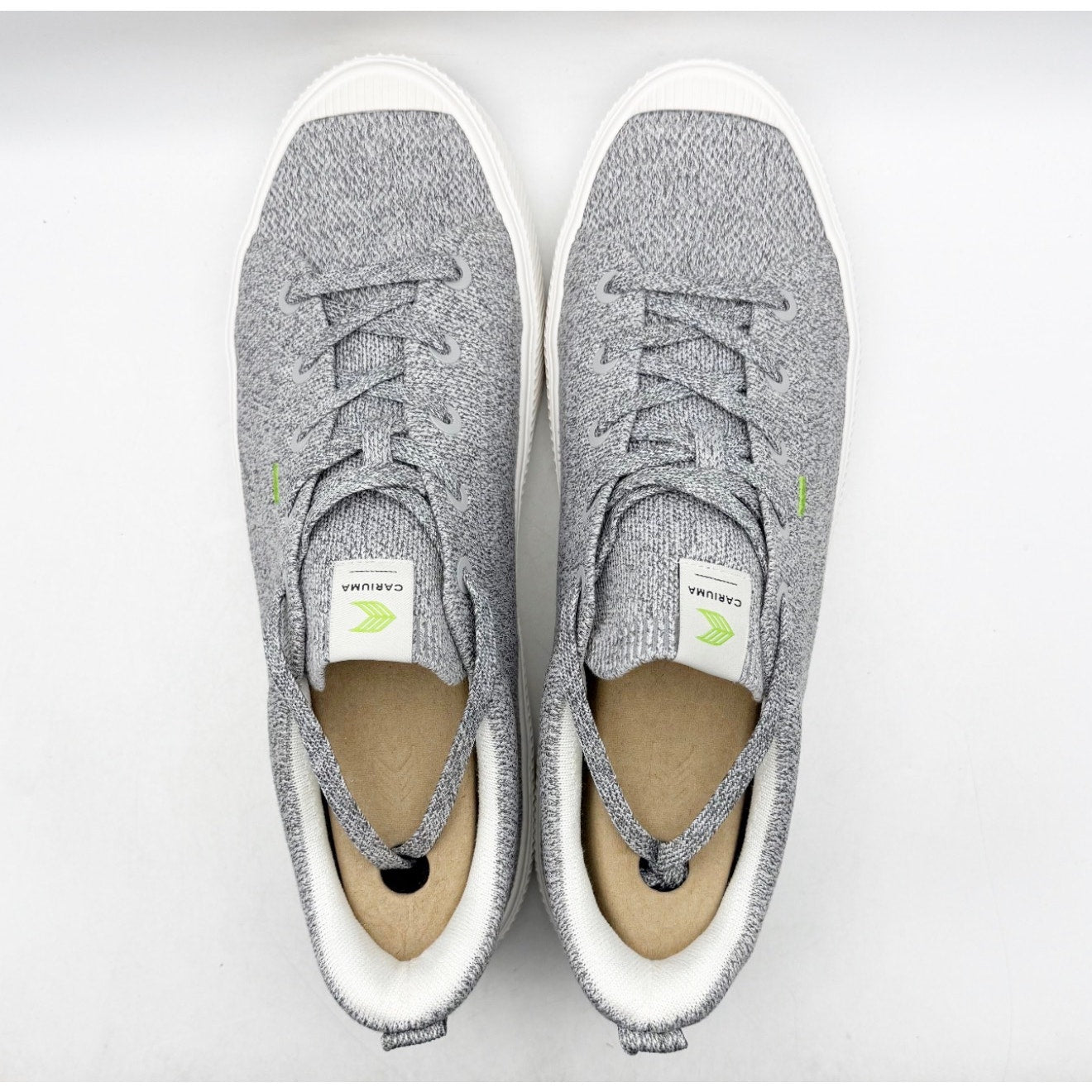 Cariuma Mens IBI Low Sneakers Size 12.5 Stone Light Grey Bamboo Knit Casual NIB