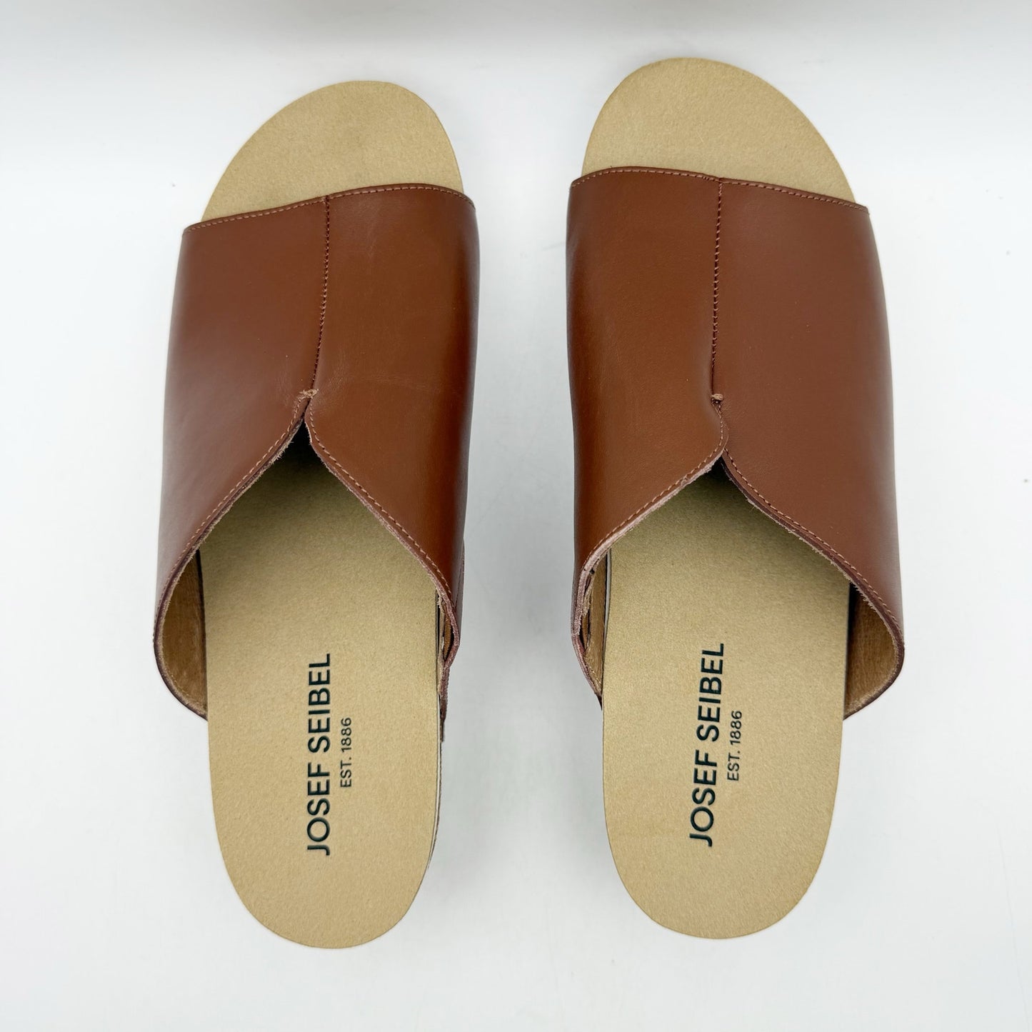 Josef Seibel Womens Quinn 01 Platform Sandals EU 42 US 11 Brown Leather NWOB