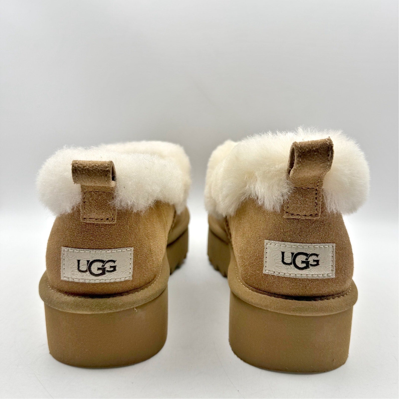 UGG Womens Nita Platform Slippers US 10 EU 41 Chestnut Brown Suede NWOB