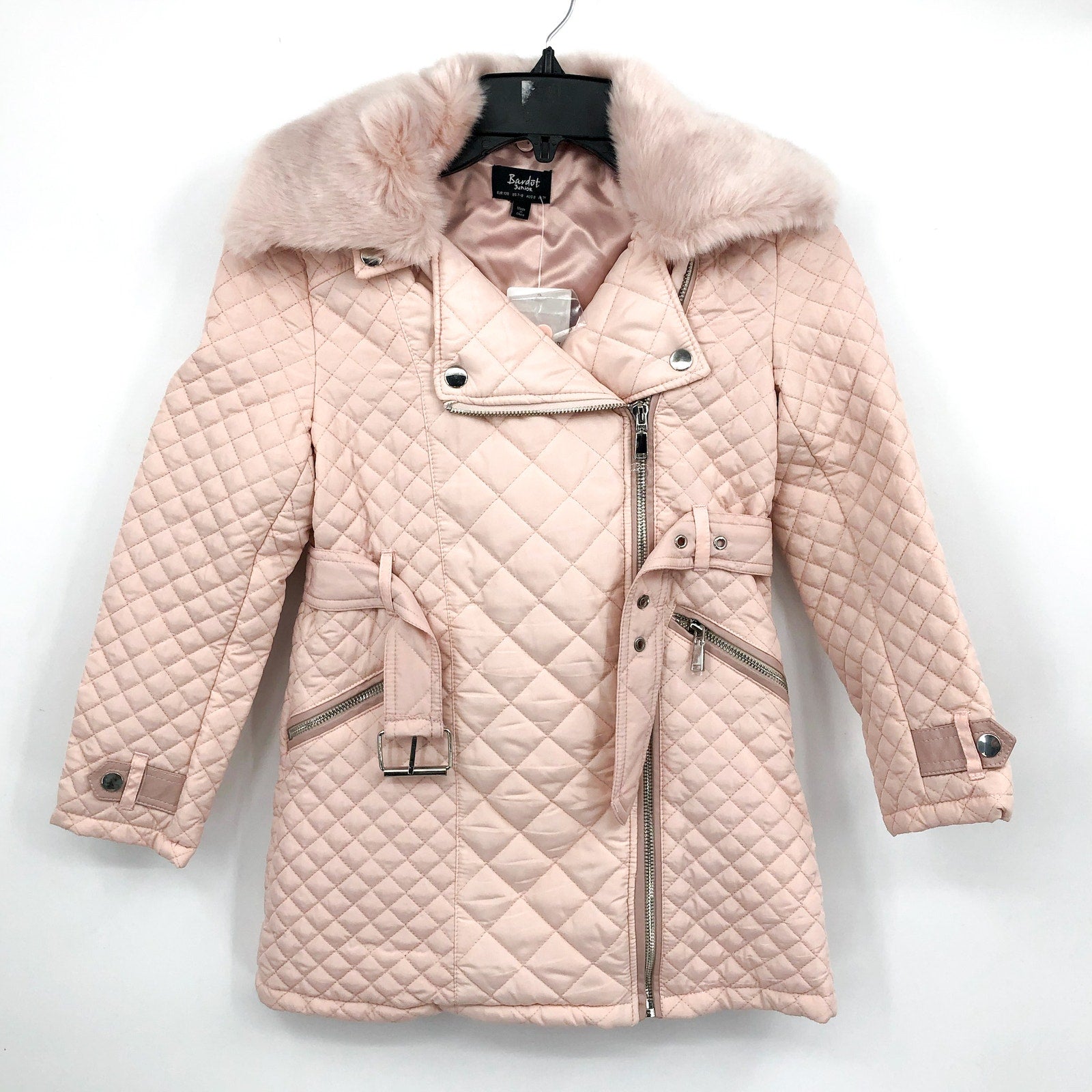 BARDOT JUNIOR Girl's Grace Quilted Coat Size 7/8 Pink Blush NWT