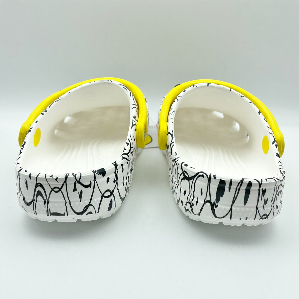 Crocs Smiley World Clogs Kids 4 Youth WOMENS 6 White Yellow NWT