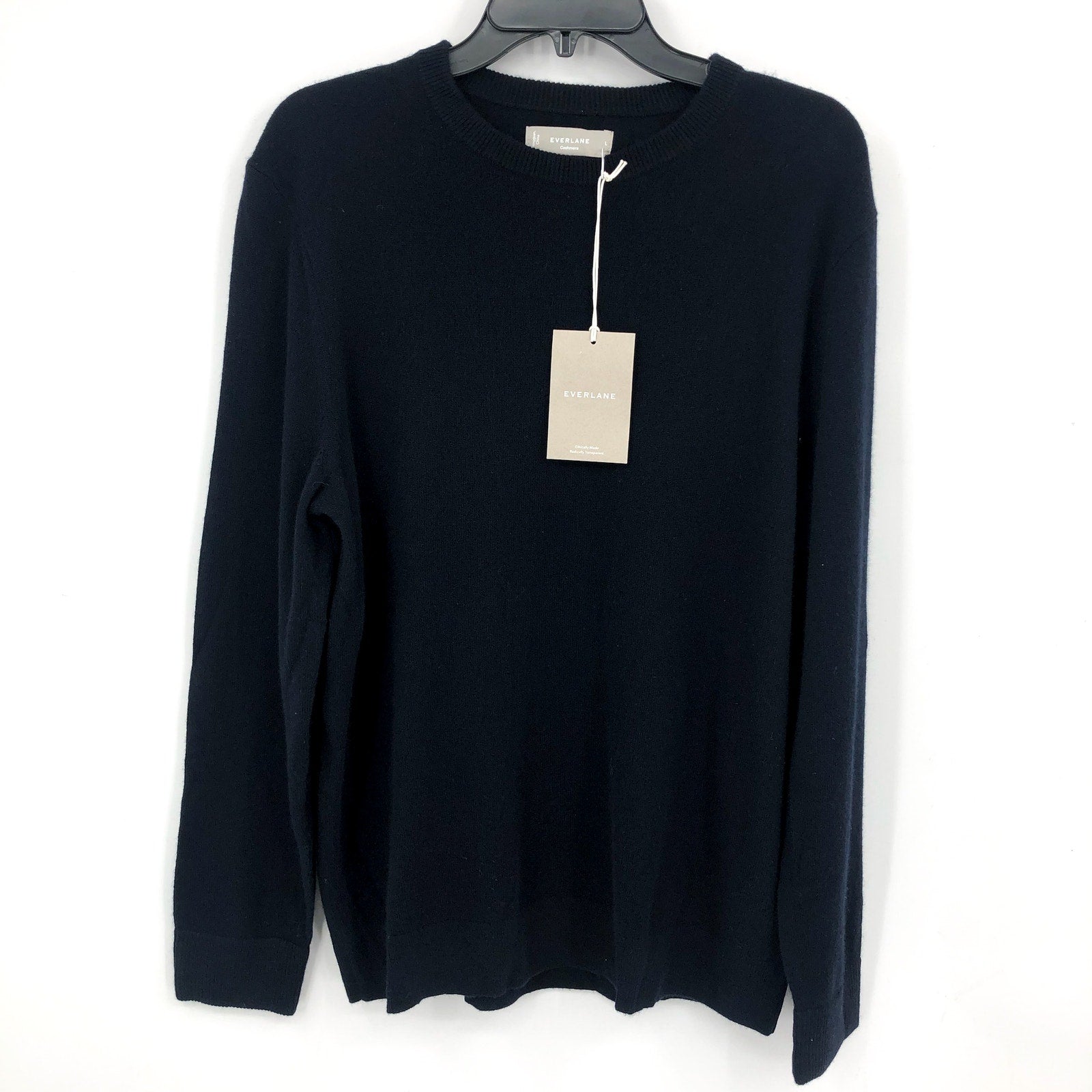 Everlane Mens Grade-A Cashmere Crew Sweater XS Dark Navy Blue NWT