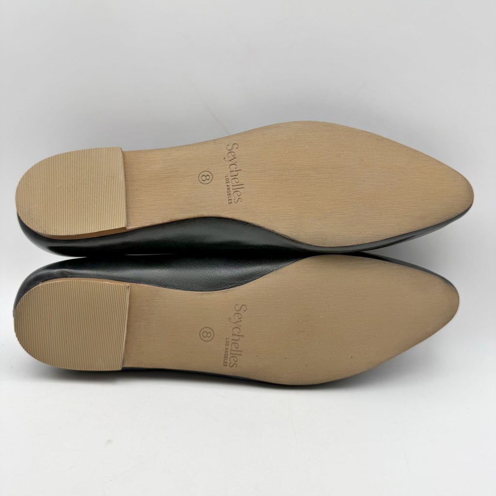 Seychelles Womens American Dreams Ballet Flats US 8 Black Leather NIB