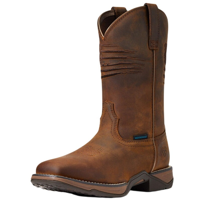Ariat Womens Anthem Patriot Mid Calf Boot US 7 M Distressed Brown Leather WP NWT