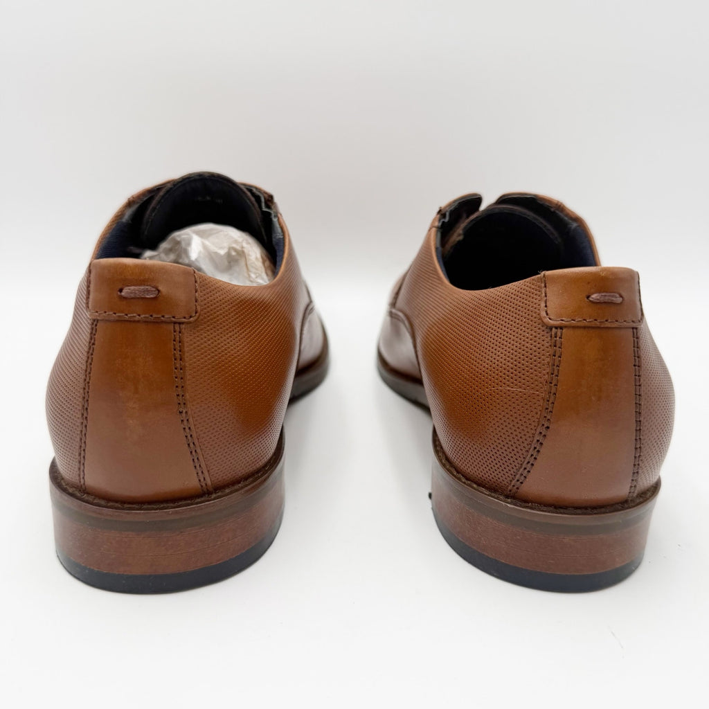 Johnston & Murphy Mens Landry Plain Toe Dress Shoe Size 9 M Brown Leather NIB