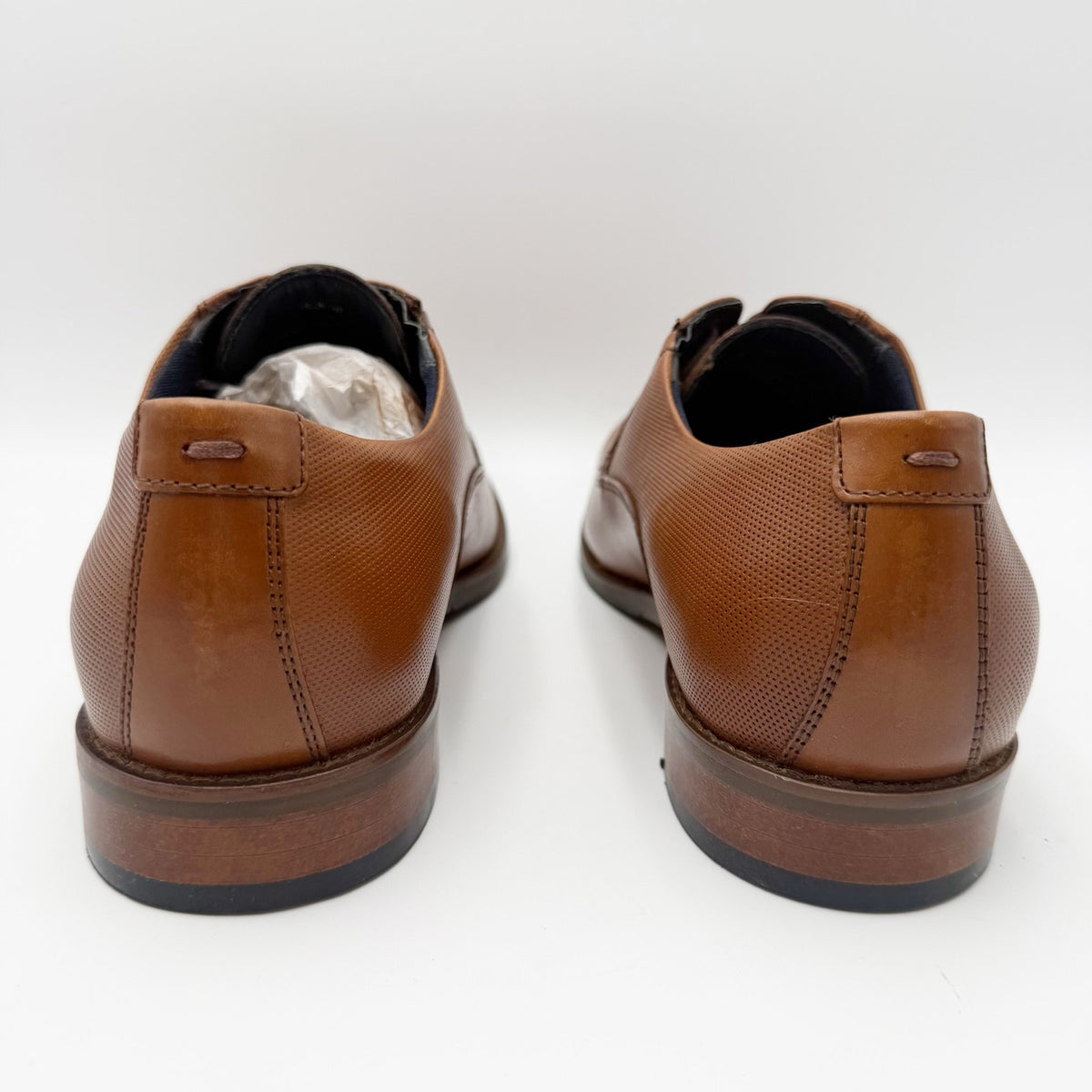Johnston & Murphy Mens Landry Plain Toe Dress Shoe Size 9 M Brown Leather NIB