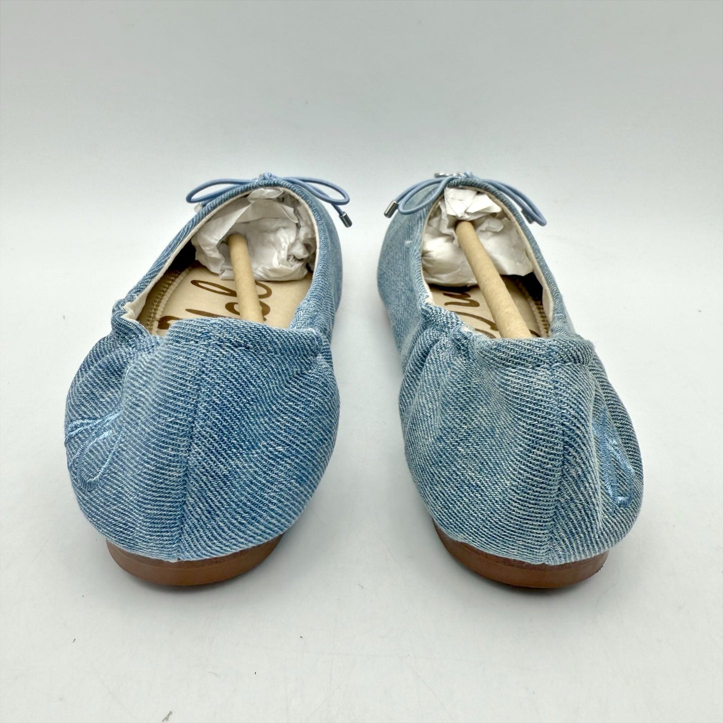 Sam Edelman Kids Felicia Ballet Flats US 1 M EU 32 Blue Denim Leather NIB