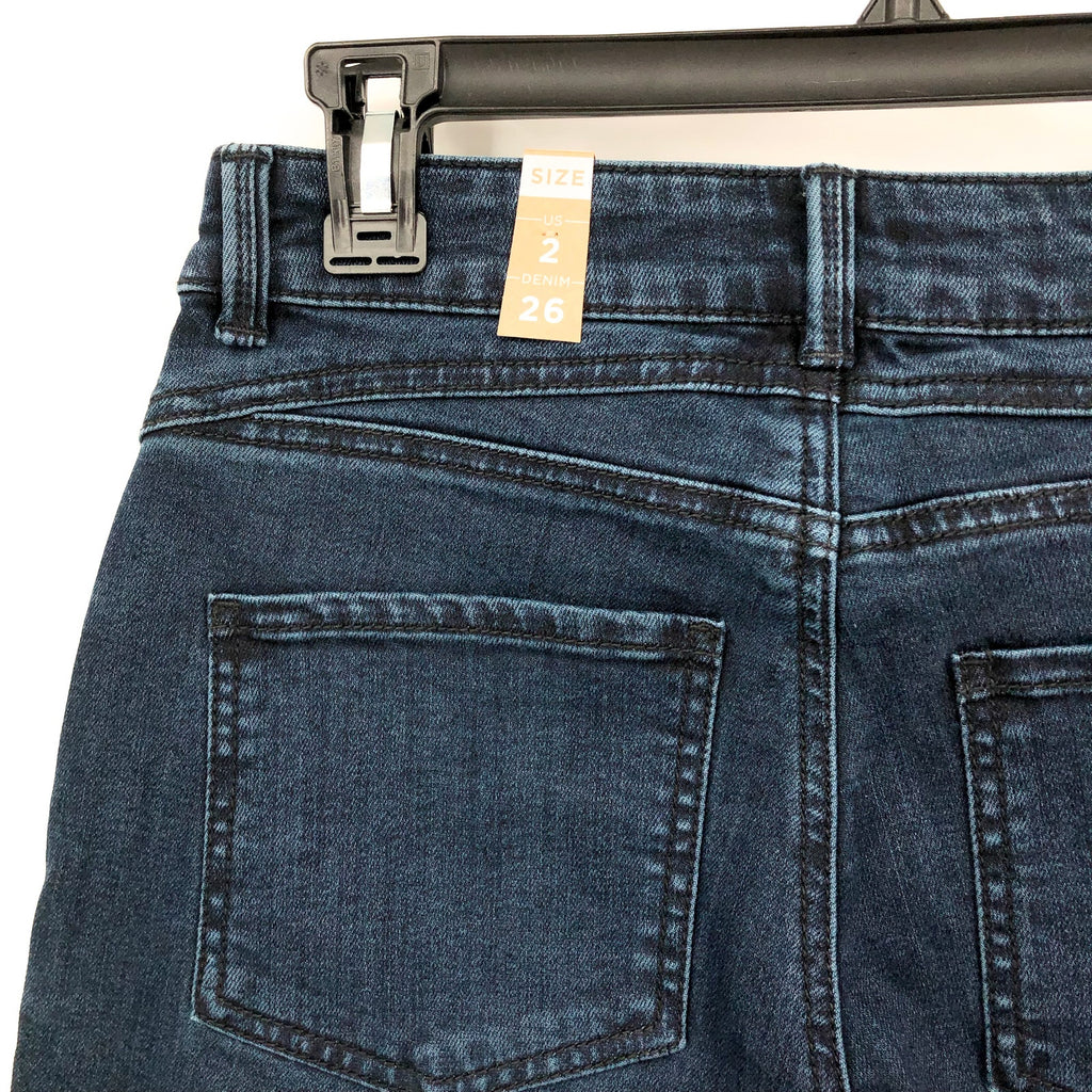 PRANA Women's Buxton Jeans Size 2 26x27 Deep Blue Stretch Mid-Rise Boyfriend NWT
