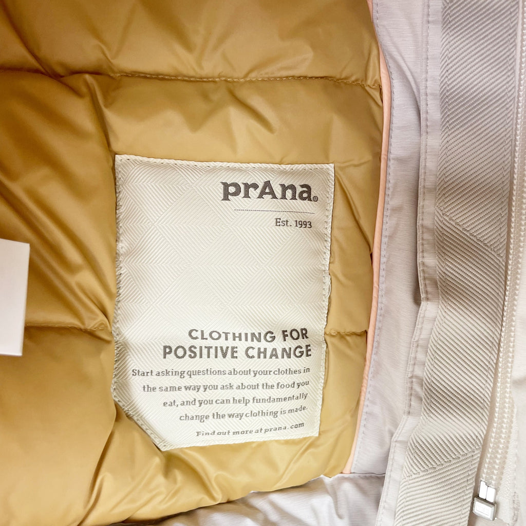 Prana Womens Banajaara Down Vest Small Cream Puffer Hooded Faux Fur NWT $250
