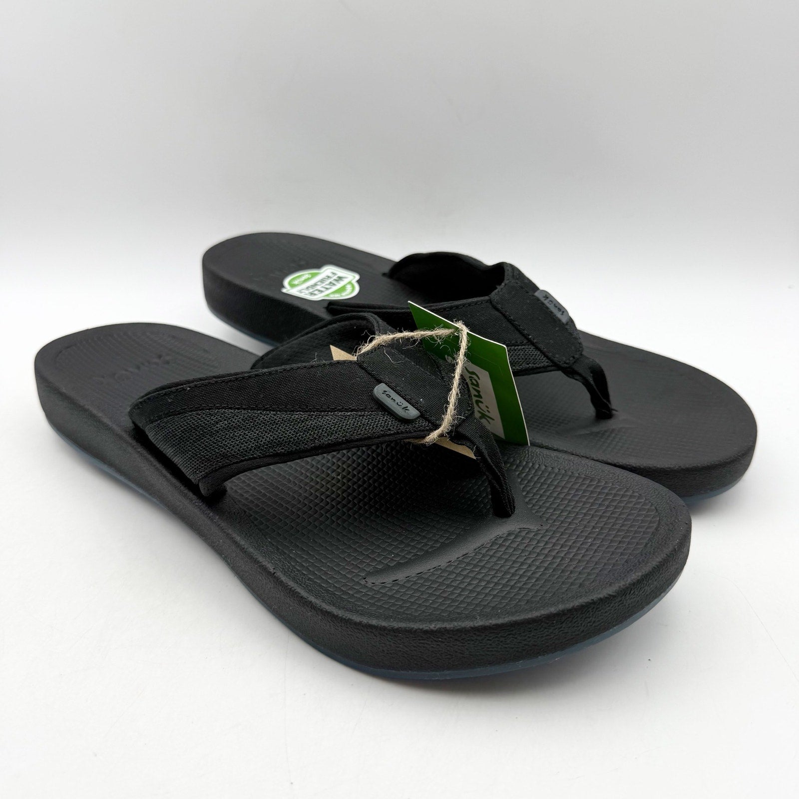 Sanuk Mens Cosmic Seas Mesh Thong Sandals US 11 EU 44 Black NWOB