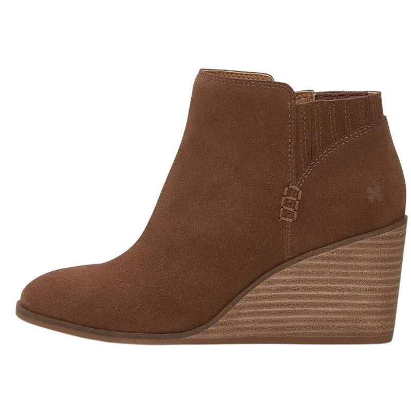 Lucky Brand Womens Zorla Wedge Ankle Bootie Size 11 M Brown Suede NWOB